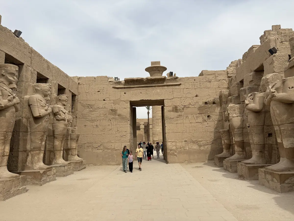 Osiride statues lining a court at Karnak