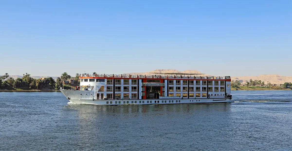A cruise ship sailing on the Nile